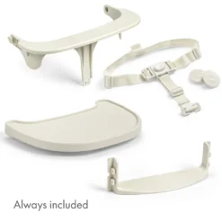 Elodie GRACE Barnstol & Babysitter Set - Vanilla White