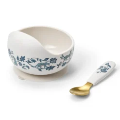 Haklapp & Silikonskål Set - Garden Leo Toile