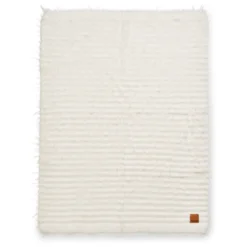 Pälsmjuk Stickad Filt - Vanilla White