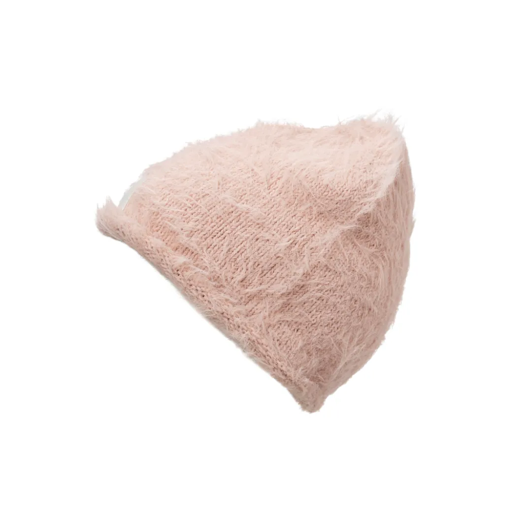 Pälsmjuk Stickad Mössa - Powder Pink