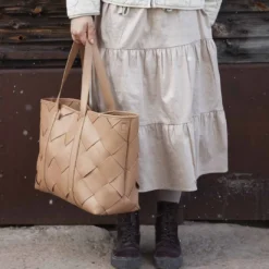 Skötväska Braided Leather - Caramel Brown